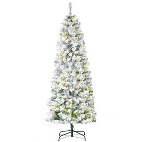 6ft pre-lit snow flocked Christmas tree
