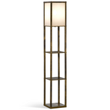Storage Shelf Floor Lamp – Brown