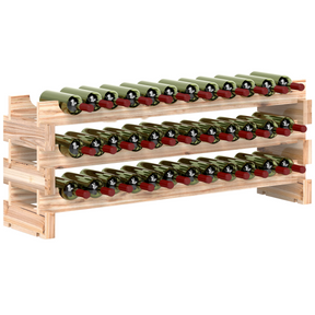 HOMCOM 36 bottle fir wood wine rack