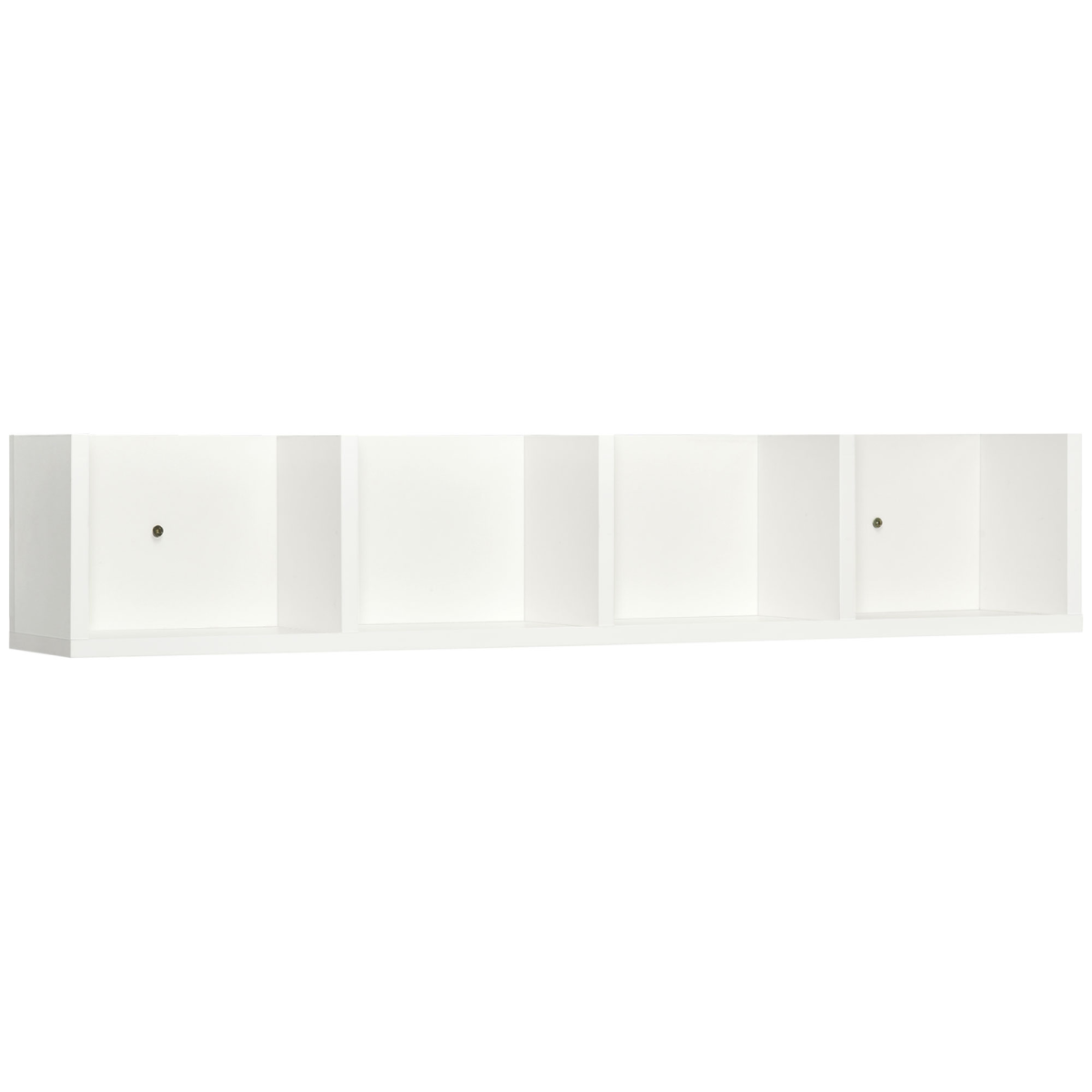 HOMCOM Wall Mounted CD Shelf with 4 Grids, Holds up to 60 CDs – Multimedia Storage Organiser, White