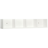 HOMCOM Wall Mounted CD Shelf with 4 Grids, Holds up to 60 CDs – Multimedia Storage Organiser, White