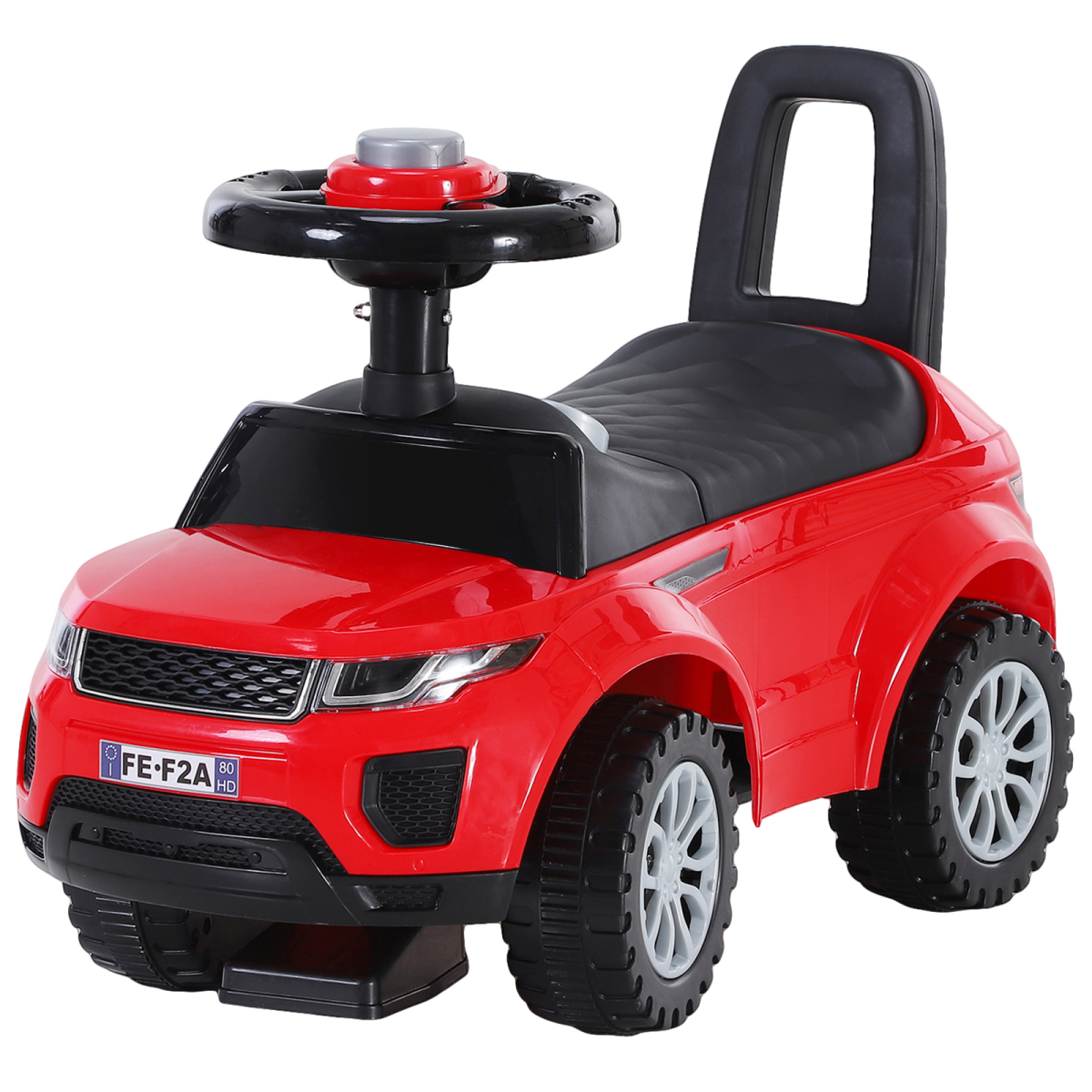 HOMCOM 3-in-1 Toddler Ride-On Car with Horn, Steering and Under-Seat Storage – Foot-to-Floor Slider, Red