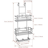 3 Tier Screen Shower Caddy Bathroom Storage Organiser Hanging Tidy Rack Basket-Silver