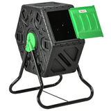Outsunny 65L Rotating Garden Compost Bin with 48 Ventilation Holes & Steel Legs – Barrel Composter