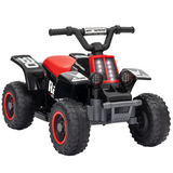 AIYAPLAY 6V Electric Quad Bike for Kids with Forward & Reverse, LED Headlights – Ride-On for Ages 18–36 Months, Black and Red
