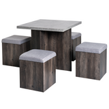 Grey 5-piece wooden garden dining set