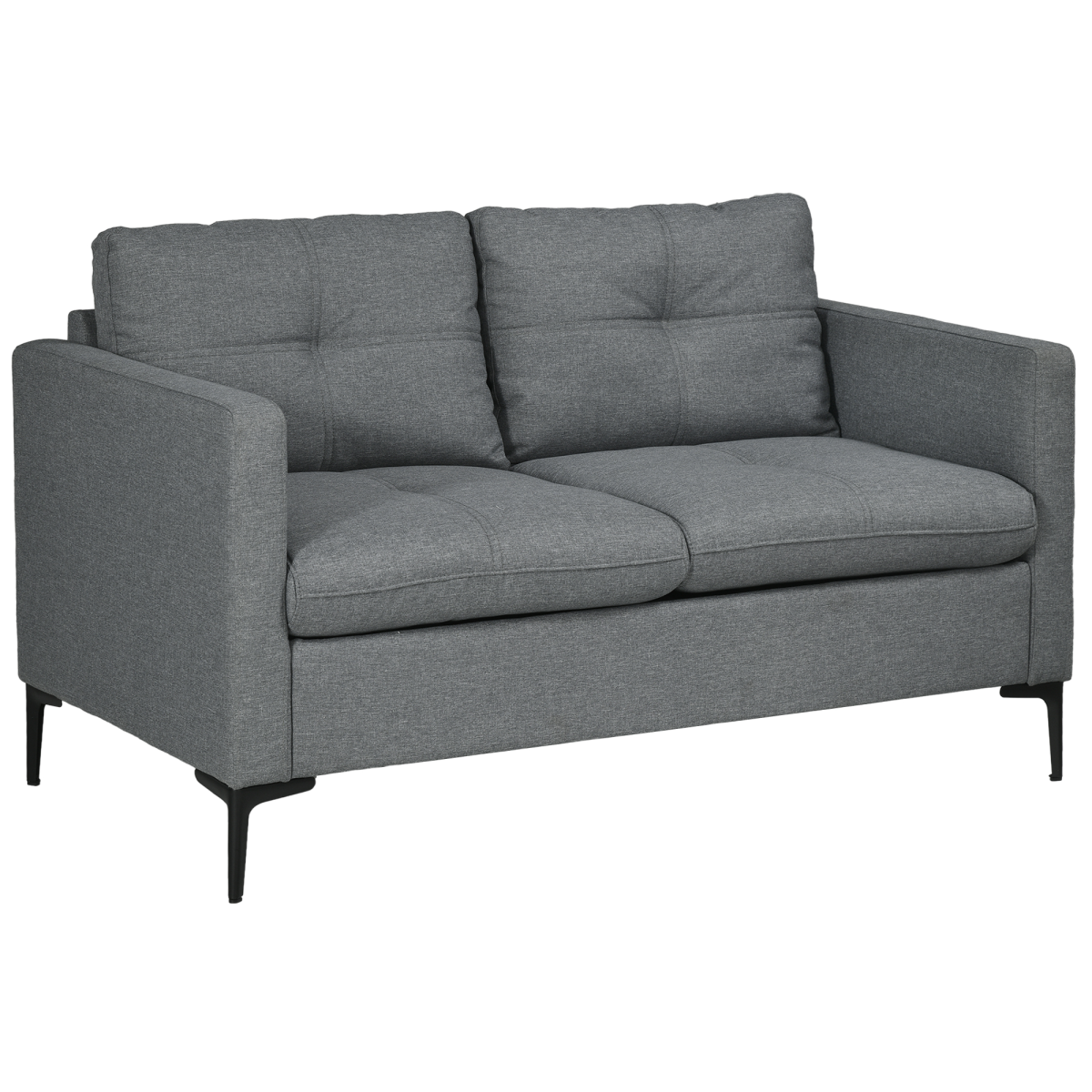 Grey linen loveseat sofa