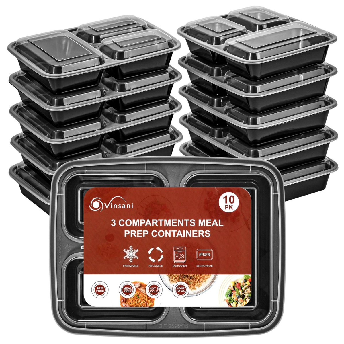 3-compartment meal prep containers