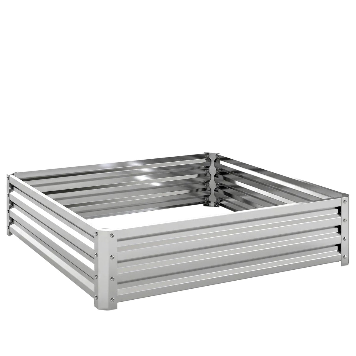 Outsunny 120 x 120 cm Raised Garden Bed with Galvanised Steel Frame – Open Base Planter for Vegetables and Herbs