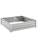 Outsunny 120 x 120 cm Raised Garden Bed with Galvanised Steel Frame – Open Base Planter for Vegetables and Herbs