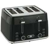 HOMCOM 4 Slice Toaster with 7 Browning Levels, Dual Controls, Defrost and Reheat, Crumb Tray, Black