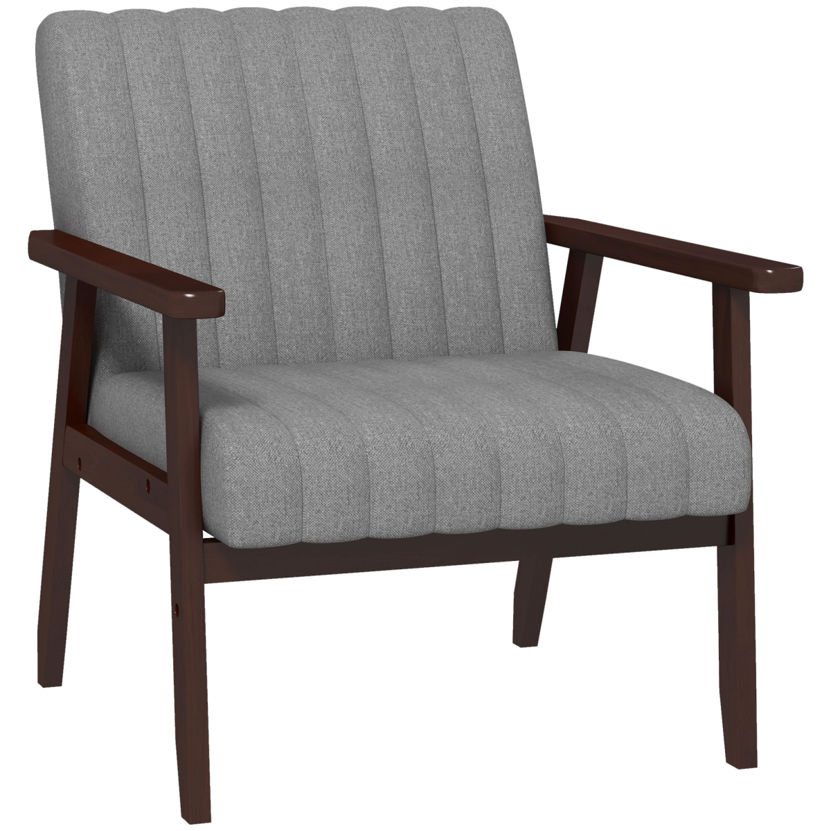 Grey upholstered accent armchair