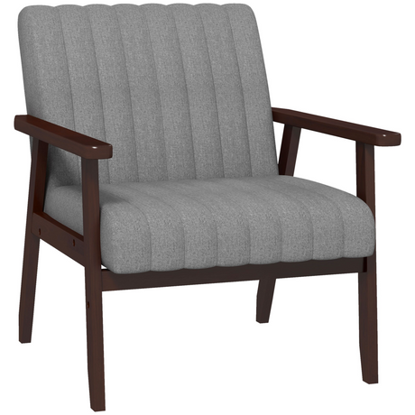 Grey upholstered accent armchair