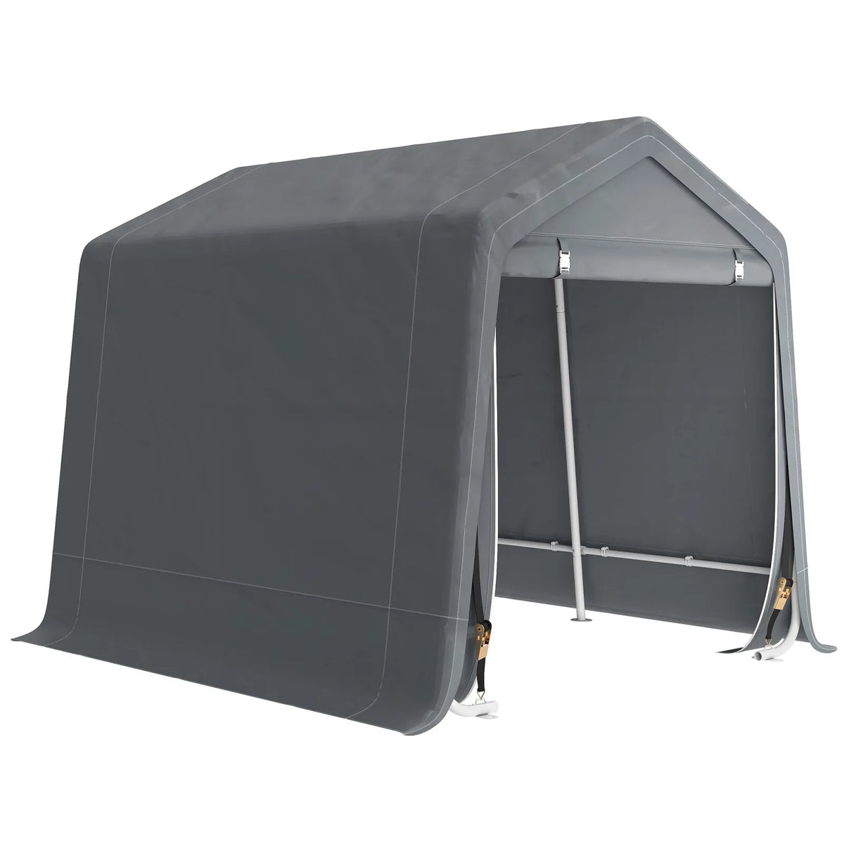 Outsunny 8 x 6.5ft Waterproof Garden Storage Shed Bike Tent with Roll-Up Zipper Door – Dark Grey