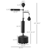 4-in-1 Freestanding Boxing Punch Bag with Speedballs & 360° Reflex Bar – Height Adjustable Stand, Black
