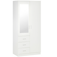 White 2-door wardrobe with drawers