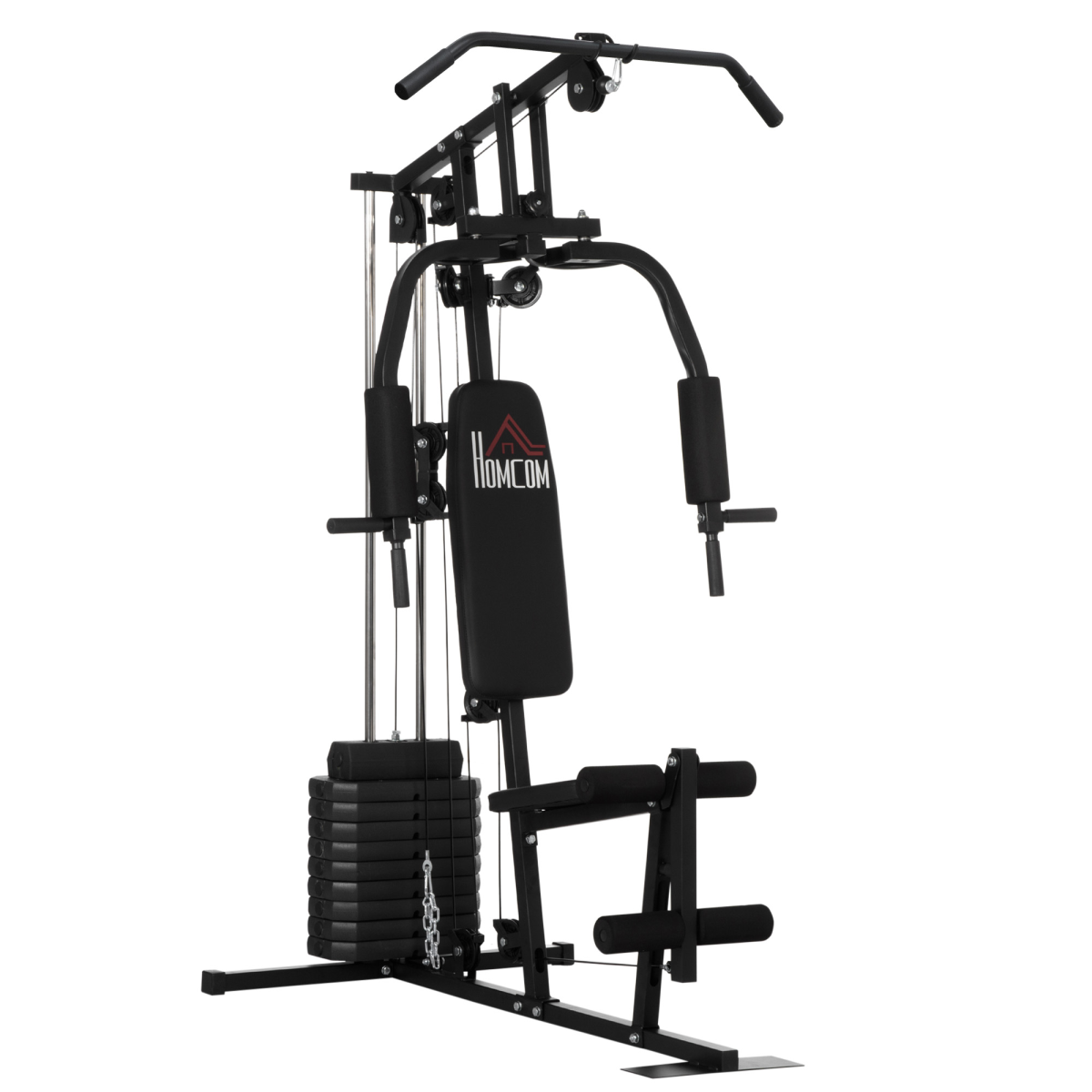 HOMCOM Multifunction Home Gym Machine with 45kg Weight Stack – Full Body Strength Training Workout Station