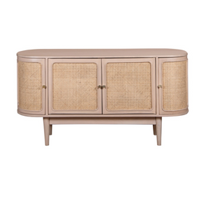 Valencia cane and mango wood 4 door sideboard