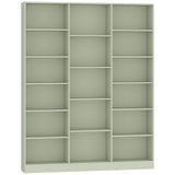HOMCOM 17-Cube Bookcase with Adjustable Shelves and Anti-Tipping Hardware – Tall Open Storage Bookshelf