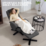 Swivel Recliner Chair with Footstool, 135° Manual Recline & Velvet-Feel Fabric – Armchair, Charcoal Grey