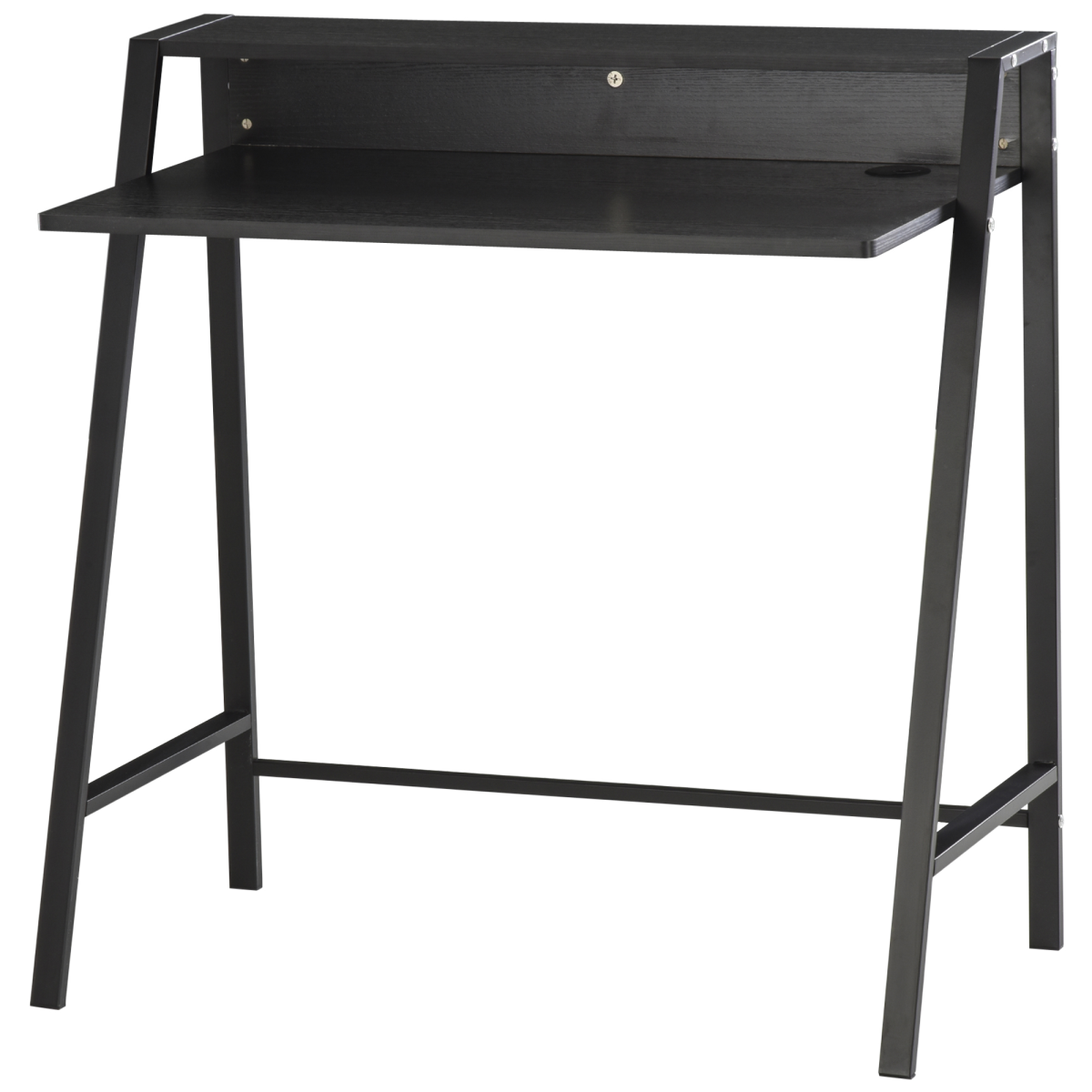 HOMCOM Computer Desk with Two-Tier Worktop and Upper Storage Shelf – Home Office Study Table, 85cm