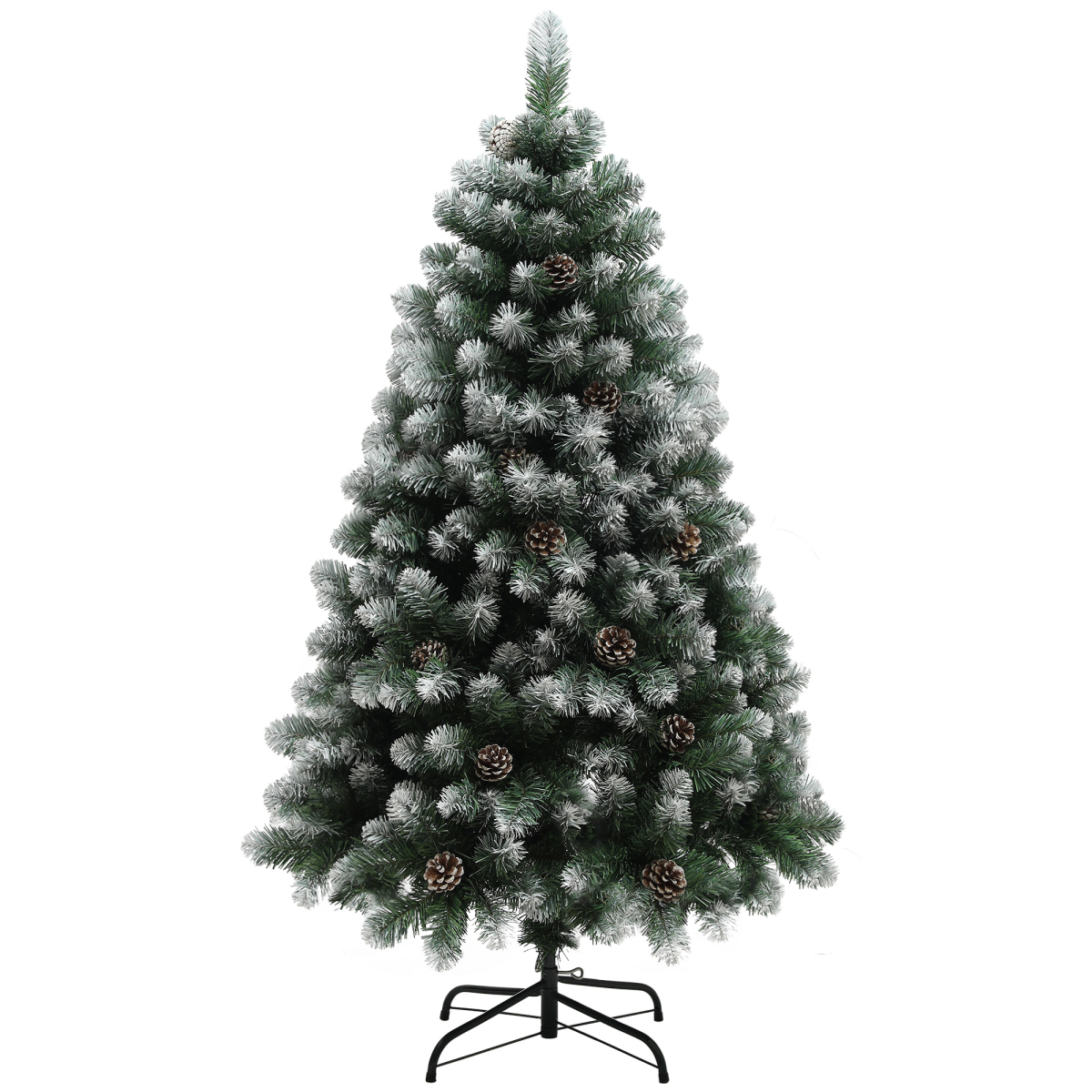5ft pine Christmas tree with pinecones on steel base
