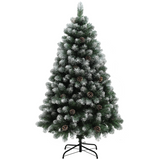 5ft pine Christmas tree with pinecones on steel base