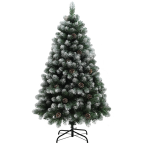 5ft pine Christmas tree with pinecones on steel base