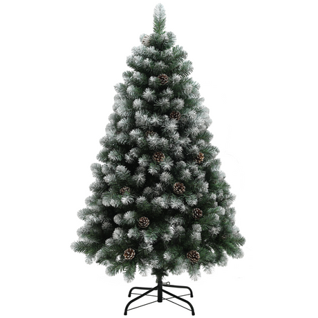 5ft pine Christmas tree with pinecones on steel base