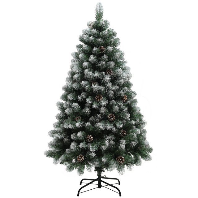 5ft pine Christmas tree with pinecones on steel base