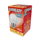 Eveready LED Golf Bulb E27, 4.9W (40W Equivalent) 470lm Warm White – Non-Dimmable, Pack of 5
