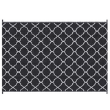 Outsunny Reversible Waterproof Outdoor Rug with Carry Bag, 182 x 274 cm, Black