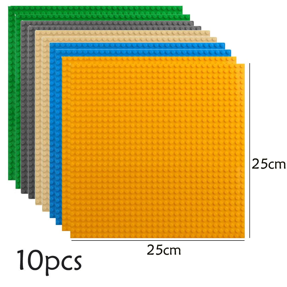 Building Block Baseplates – 10 Pack, Double Sided 10 x 10 Inch, 32 x 32 Studs