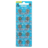Vinnic L1121 AG8 Alkaline Button Cell Batteries, 1.5V – Card of 10 for Watches, Calculators & Toys