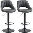 Set of 2 adjustable swivel PU leather bar stools