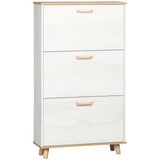 HOMCOM slim shoe cabinet with three flip drawers