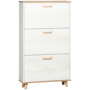 HOMCOM slim shoe cabinet with three flip drawers