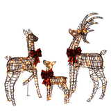3-Piece Lighted Christmas Reindeer Family Set with 210 Warm White LEDs – Indoor and Outdoor Decoration
