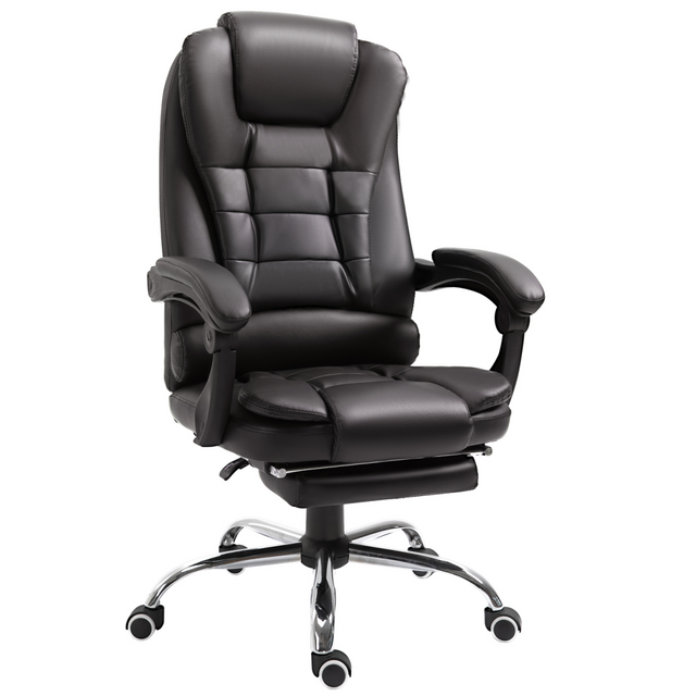 Brown reclining executive office chair