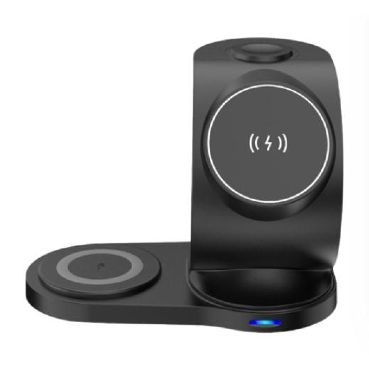 WYEFLUX 3-in-1 Magnetic Wireless Fast Charging Station for Phone, Earbuds & Apple Watch, Black