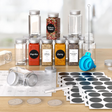 25 glass spice jars with lids