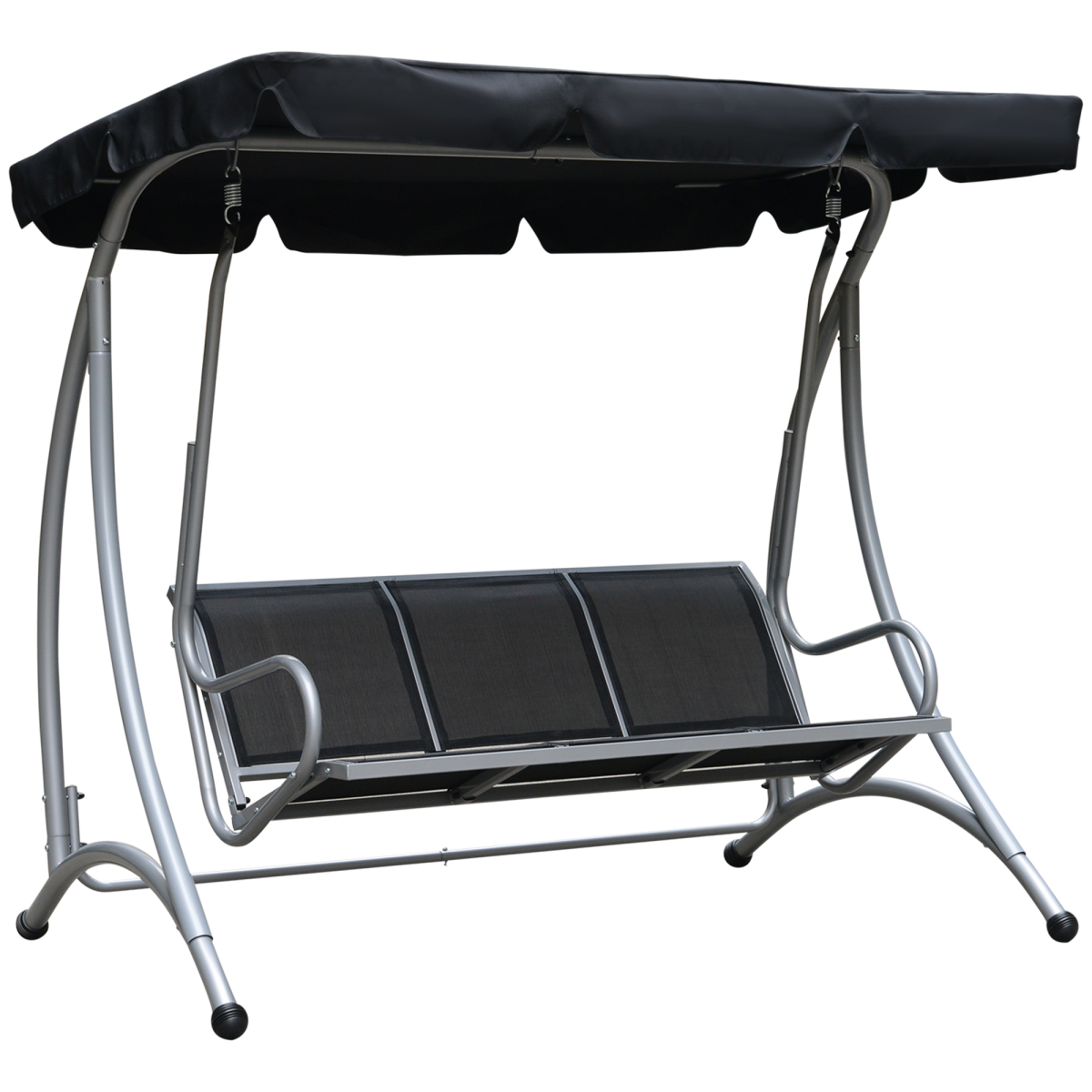 3 person steel garden swing chair with canopy