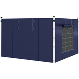 Outsunny 3x3m / 3x6m Pop Up Gazebo Side Panels, 2-Pack with Windows & Zipped Doors – Replacement Set, Blue