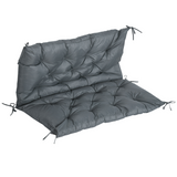 Outsunny 2 Seater Garden Bench Cushion with Ties – Padded Outdoor Seat Pad, Dark Grey