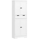 HOMCOM Tall Freestanding Bathroom Cabinet with Drawer, Shelves and Doors, 60 x 30 x 160 cm – White