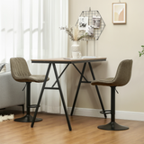 Set of 2 Adjustable Bar Stools with High Backs, Linen-Look Upholstery & 360° Swivel – Gas Lift Kitchen Stools