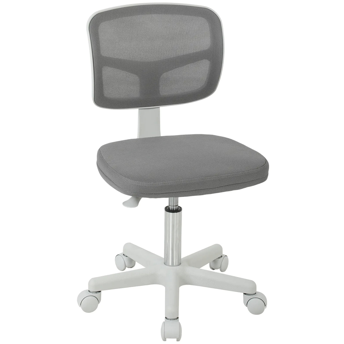 Vinsetto Small Armless Office Chair with Curved Back – Ergonomic Swivel Mesh Desk Chair, Dark Grey