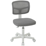 Vinsetto Small Armless Office Chair with Curved Back – Ergonomic Swivel Mesh Desk Chair, Dark Grey