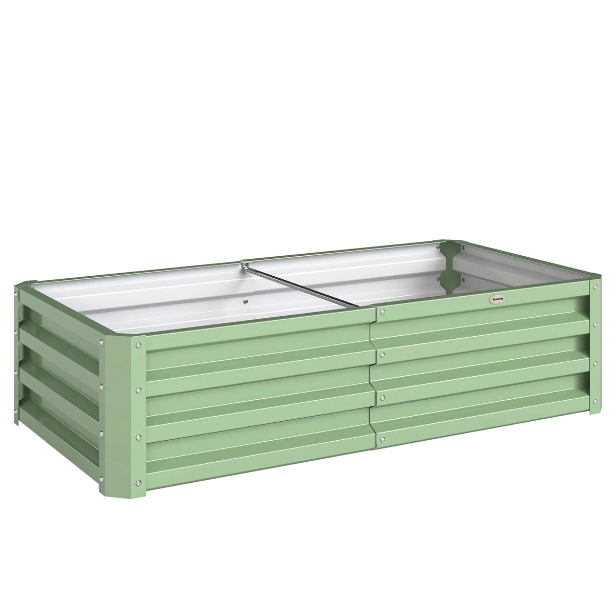 Outsunny Galvanised Raised Garden Bed for Herbs & Veg