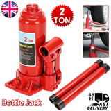 Hydraulic Bottle Jack 2 Tonne with Overload Safety Valve – High Lift for Car, Van, Trailer & Boat, Red